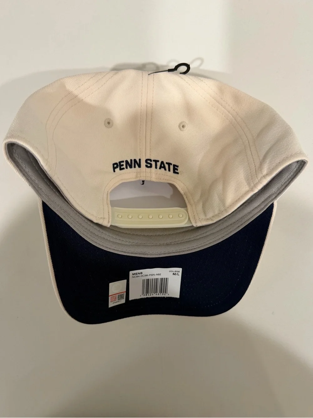 Nike Penn State Nittany Lions NCAA Cap Hat Men’s M/L White/Blue NEW Adjustable